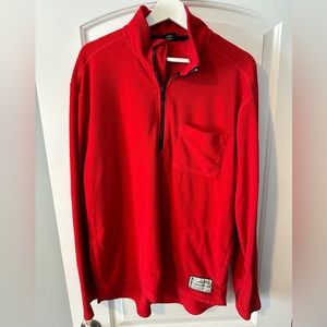 Kavu Mens 1/4 Zip Fleece Pullover Red Jacket